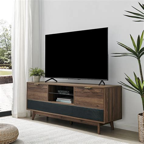Best Buy Koble Larsen Smart Tv Stand With Built In Sound Bar Walnut Hm