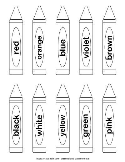 Free Printable Crayon Templates Color Worksheets For Preschool