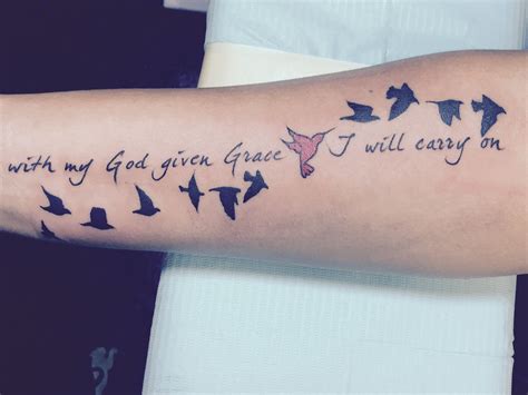 With My God Given Grace I Will Carry On Give Grace Tattoo Quotes