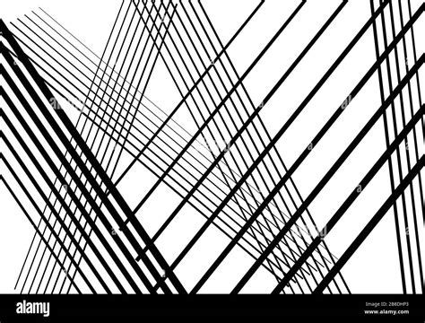 Abstract Geometric Art With Random Chaotic Lines Straight Crossing