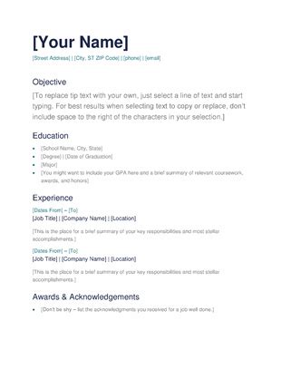 Choose this simple resume sample if you're looking to. Simple resume