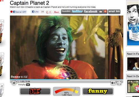 Cheadle's character just grew tired of cleaning up humanity's mess for decades, poking fun at the character. Captain Planet 2: Don Cheadle Is Back With A Vengeance (VIDEO)