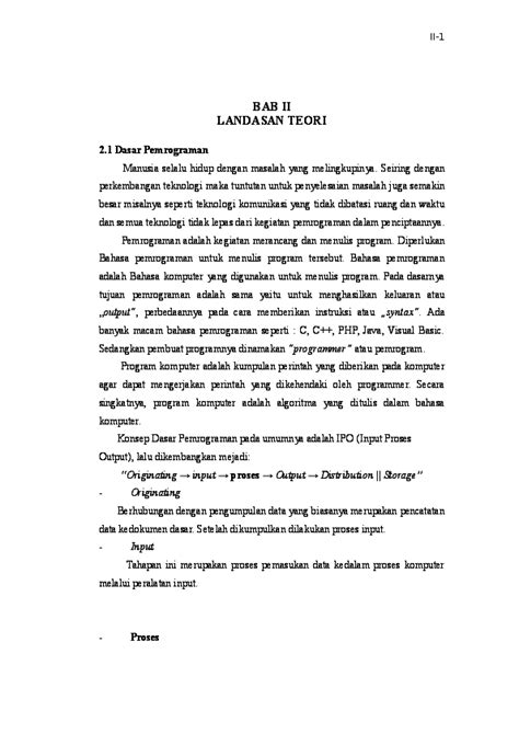 Contoh Landasan Teori Laporan Kerja Praktek Terbaru Riset