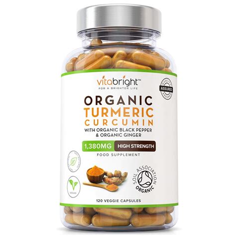 Organic Turmeric Curcumin 1380mg With Organic Black Pepper Organic
