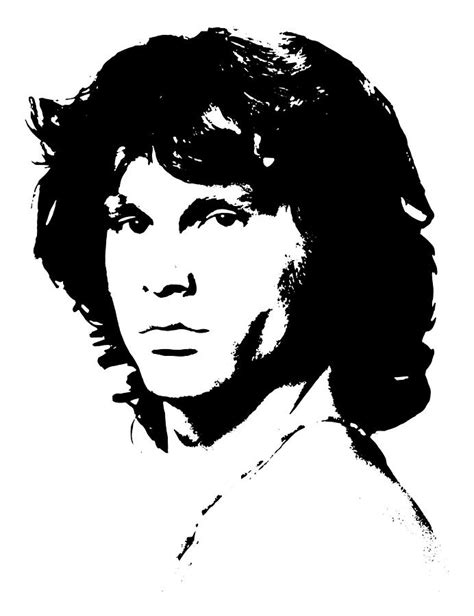 Jim Morrison The Doors Silhouette Bw Poster Painting By Bailey Matthews