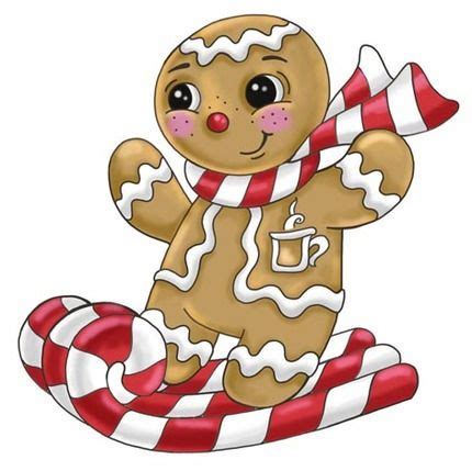 Food vector graphics blog page 5 christmas cookies clipart. Gingerbread Boy On Candy Skis -- By Ronnie Rooney | Christmas gingerbread