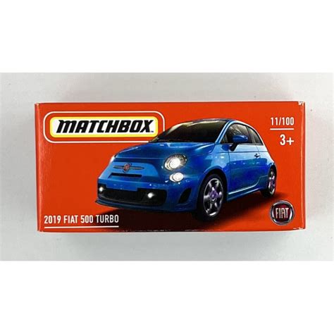Matchbox 164 Power Grab 2019 Fiat 500 Turbo Blue Carmodpl