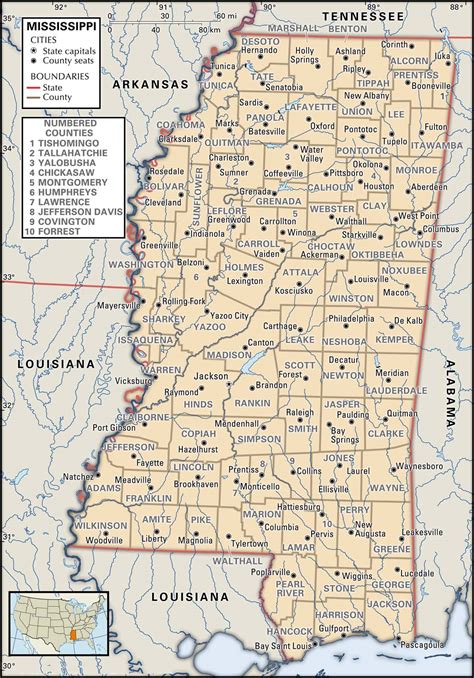 State And County Maps Of Mississippi ~ Mapfocus