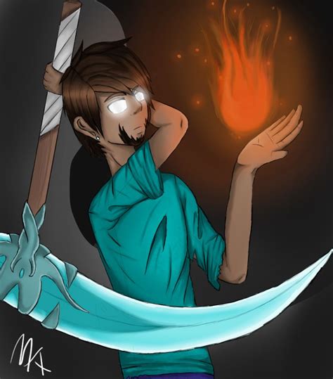 Want to discover art related to herobrine_anime? Herobrine | Minecraft anime, Minecraft images, Minecraft characters