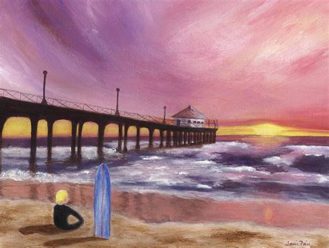 Manhattan Beach Pier Painting By Jamie Frier Fine Art America