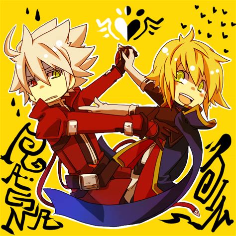 Ragna The Bloodedge And Jin Kisaragi Blazblue Drawn By Kuro Yuzu Danbooru