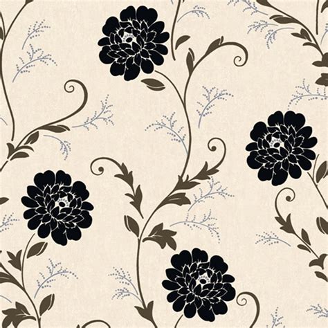 Purple and cream floral wallpaper. Pin on Home
