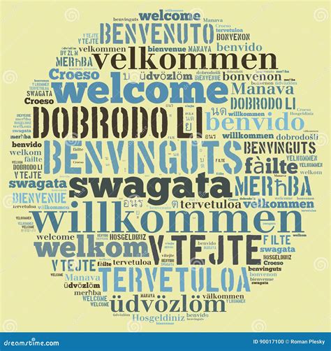 Word Cloud Welcome stock illustration. Illustration of languagges ...