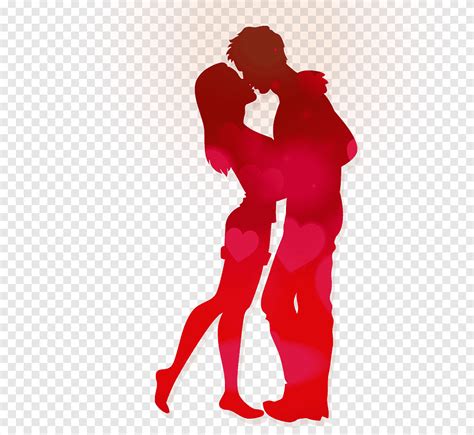 Silhouette Of Man And Woman Kissing Kiss Couple Love Intimate