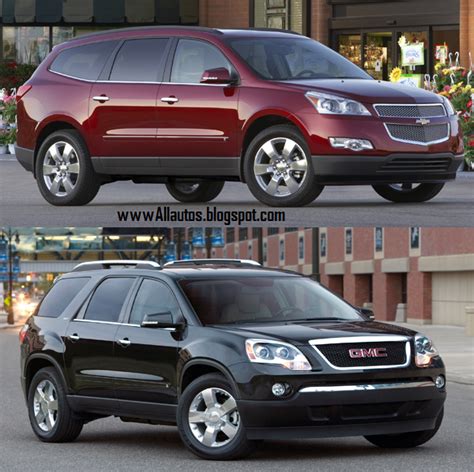 Autos Comparison Between Gmc Acadia And Chevrolet Traverse