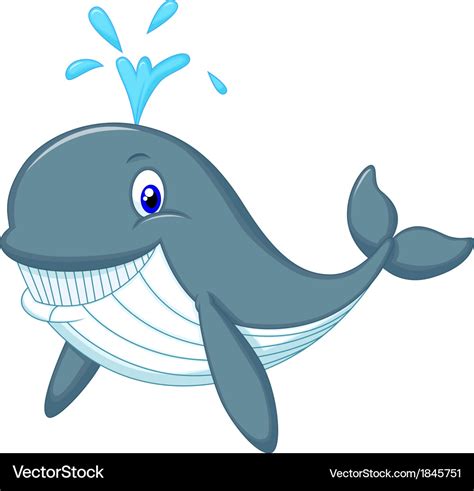 Cute Whale Cartoon Royalty Free Vector Image Vectorstock
