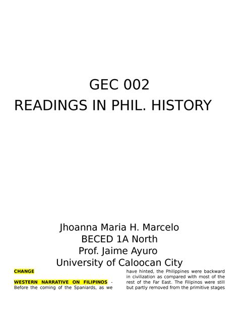 Gec Riph M Reading In Philippine History Module Gec Hot Sex Picture