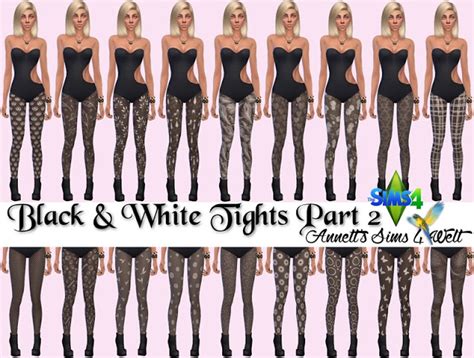 Black And White Tights Part 2 At Annetts Sims 4 Welt Sims 4 Updates