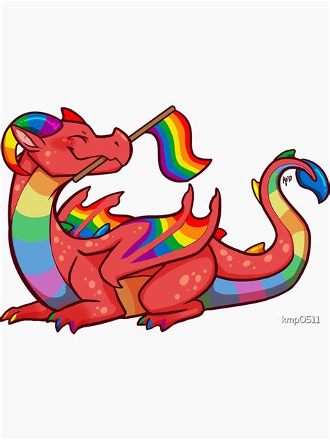 Gay Pride Flag Dragon 1st Edition Sticker By Kmp0511 Redbubble