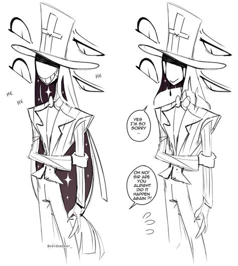 Two Sketches Of The Same Person In Different Outfits One With A Hat On