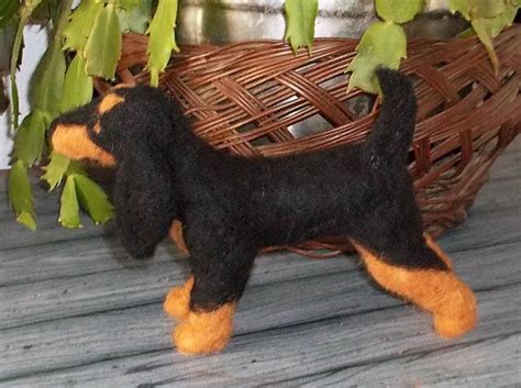 Needle Felted Black And Tan Coonhound Coonhound Black And Tan