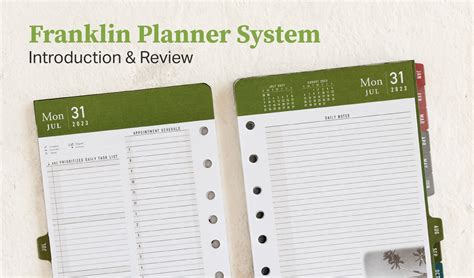 Franklin Planner System Introduction And Review Franklinplanner Talk