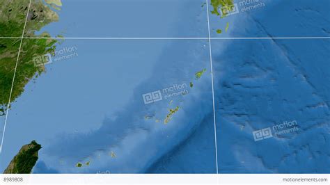 Okinawa Japan Prefecture Extruded Satellite Stock Animation 8989808