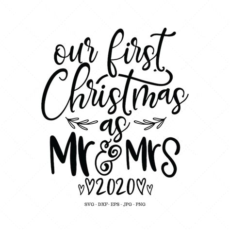 Ornament Svg Our First Christmas Mr And Mrs Newlywed T