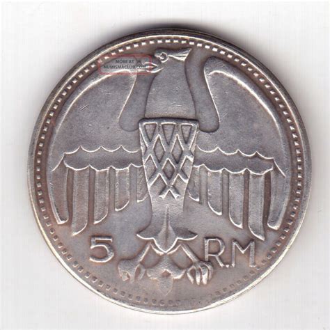 Ww2 German 5 Mark 1935 Commemorative Third Reich Hitler Medal Coin