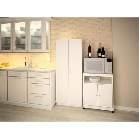 Altra Furniture Landry White Microwave Cart With Storage 5206015gm
