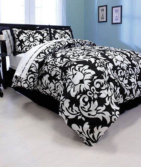 Get it as soon as wed, feb 24. 3 Pc English Damask Comforter Set Black and White Size ...