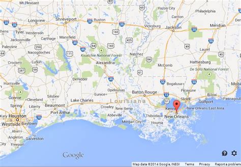 In the wake of hurricane katrina in 2005, the population decreased, now in 2015. New Orleans on Map of Louisiana