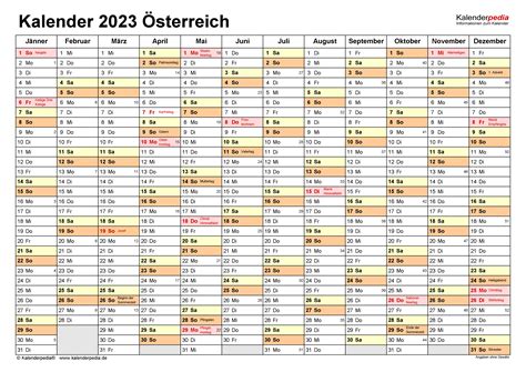 Kalender 2023 Österreich Zum Ausdrucken Als Pdf