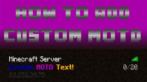 Copy/paste in server.properties, after motd=. Minecraft - How to make a custom MOTD for your server ...