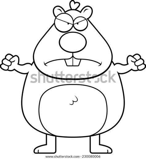 Cartoon Hamster Angry Expression Stock Vector Royalty Free 230080006