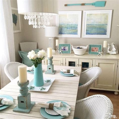 47 Stunning Coastal Kitchen Decorating Table Design