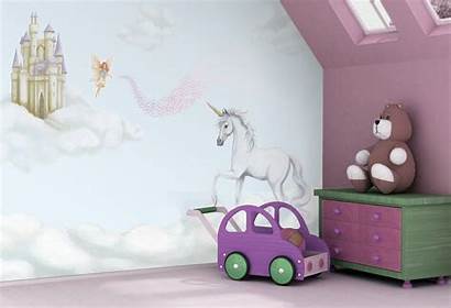 Murals Unicorn Bedroom Wall Pink Unicorns Childrens