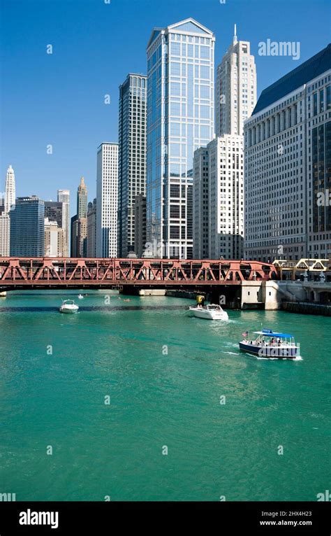 Chicago River Loop Skyline Chicago Illinois Usa Stock Photo Alamy