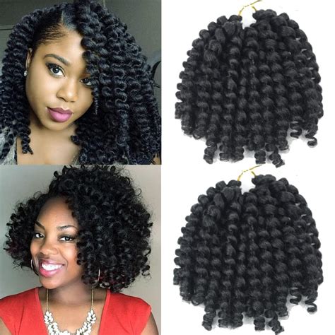 Wand Curl Crochet Hair 8inch 3pcs Pack Jamaican Bounce Synthetic