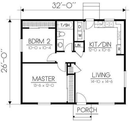 1500 square feet total bedrooms : House Plan 692-00228 - Traditional Plan: 832 Square Feet ...