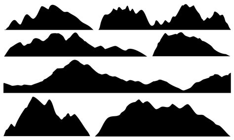 Mountain Ridge Mountain Range Black Silhouette 7075869 Vector Art At