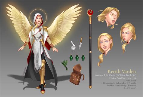 Art By Looceyloo Kerith Verdan Aasimar Clericbardsorcerer Of