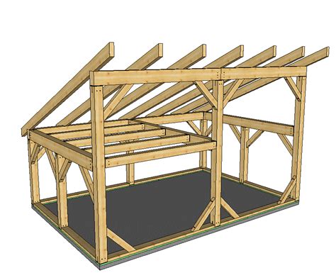 The roof is then attached to the eave of the house or any flat structural framing member. 16' x 24' T-Rex Shed Roof Post and Beam | Shed roof ...