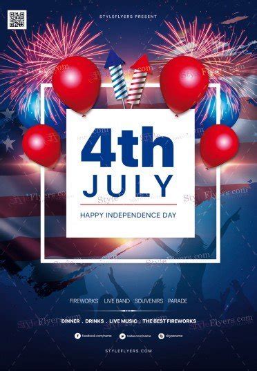 Fourth Of July Psd Flyer Template 24780 Styleflyers