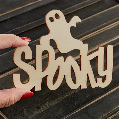 Spooky Halloween Unfinished Wood Cutout Wood Cutouts Wood Crafts