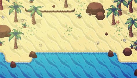 Pixel Art Beach Tile Set Thegameassetsmine