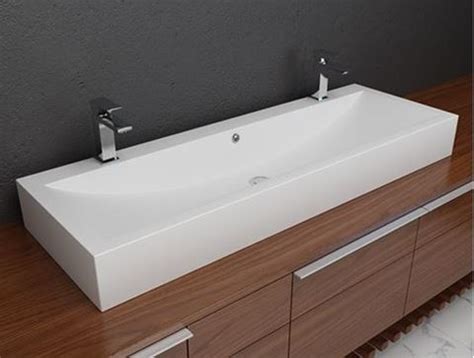 Backsplash piece is 43 wide and 3.5 tall. Solid Surface Double Countertop Sink | Sinks Gallery