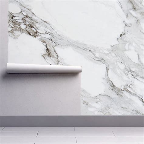 Carrara Marble Wallpaper Luxury Removable Peel And Stick Etsy