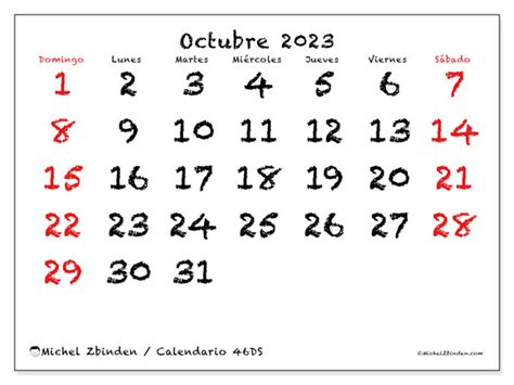 Calendario Octubre De Para Imprimir Ds Michel Zbinden Bo