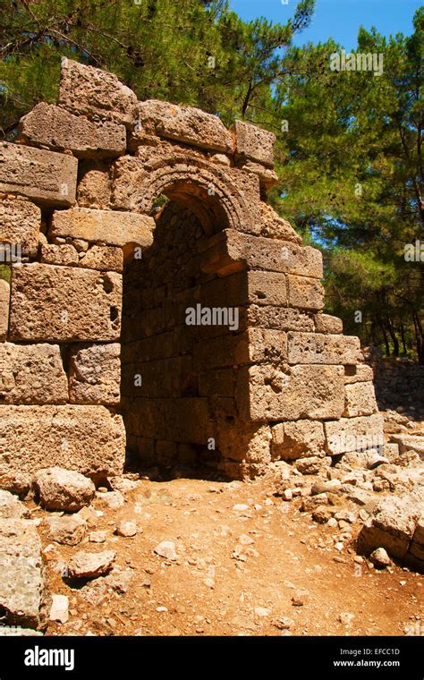 The Ruins Of The Ancient City Of Phaselis Antalya Turkey Stock Photo